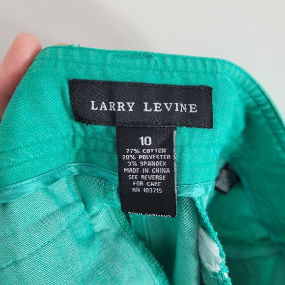 Larry Levine Women's Teal Blue Mid-Rise Chopped Capri Pants With Pockets Size 10 - Picture 14 of 14